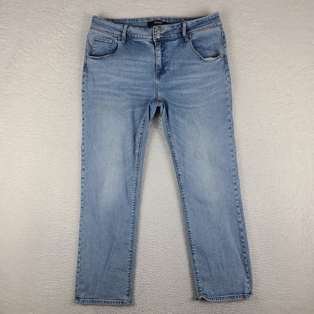 Hudson Jeans Womens 16 Blue Straight Leg Light Wash Denim *